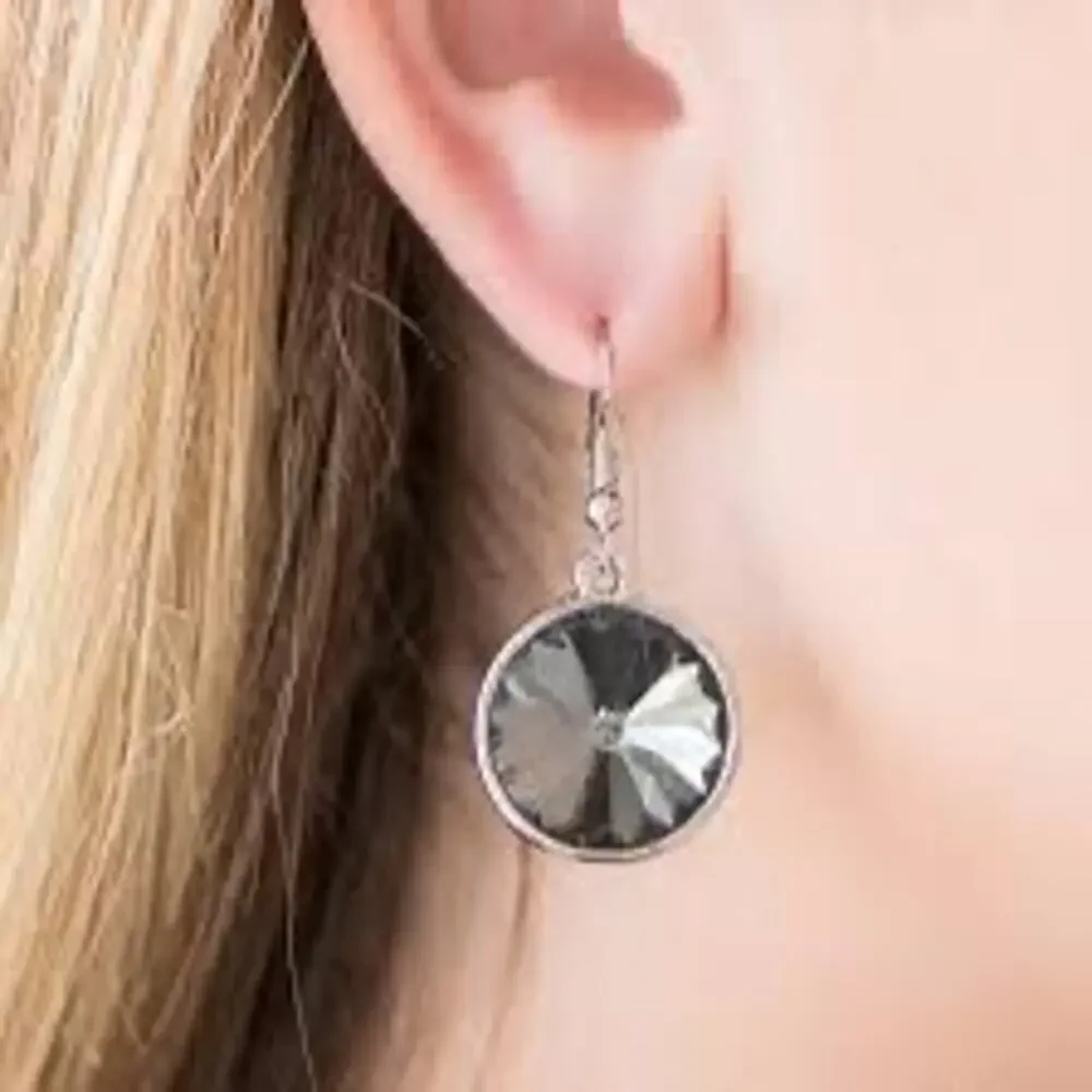 BOGO FREE Gray black crystal earrings, faucet stunning 